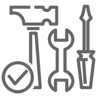 Icon of maintenance tools used before home inspection services are scheduled 
